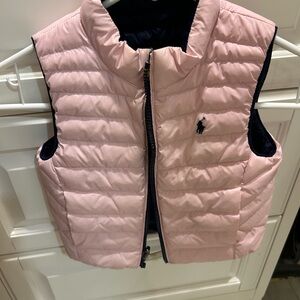 Polo Ralph Lauren Reversible Kids Pink/Navy Blue Puffer Vest 2T